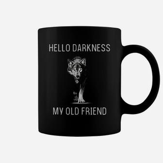 Wolf Hello Darkness My Old Friend Coffee Mug - Thegiftio UK