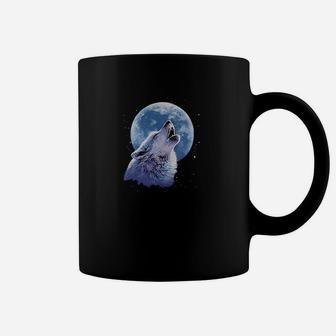 Wolf Howling At The Moon Coffee Mug - Thegiftio UK