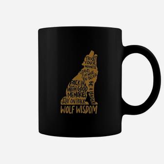 Wolf Wisdom Art Wolf Lovers Motivational Coffee Mug | Crazezy UK