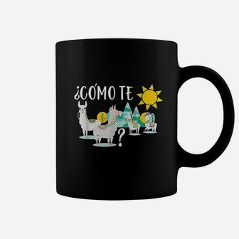 Women Llama Como Te Llamas Funny Spanish Teacher Gift Coffee Mug | Crazezy