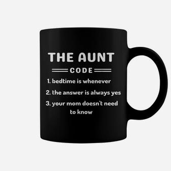 Women The Aunt Code, Funny & Cute Aunt Life Design Coffee Mug | Crazezy