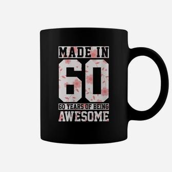 Womens 60Th Birthday Gift Made In 1960 Awesome Vintage Floral Coffee Mug | Crazezy UK