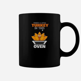 Womens A Little Turkey In This Oven Thanksgiving Pregnancy Coffee Mug - Thegiftio UK
