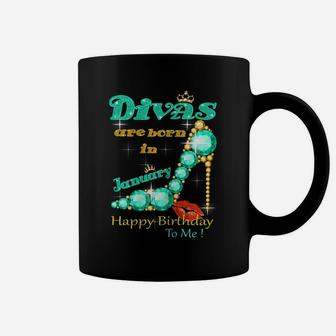 Womens A Queen Was Born In January Happy Birthday To Me Coffee Mug | Crazezy