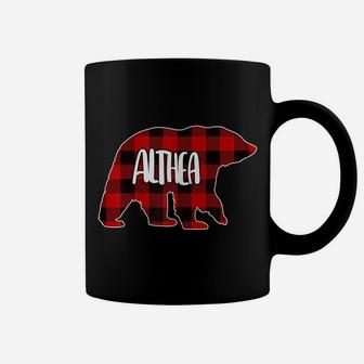 Womens Althea Bear Custom Red Buffalo Plaid Christmas Pajama Coffee Mug | Crazezy UK