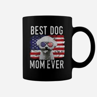 Womens American Flag Best Dog Mom Ever Bichon Frise Usa Coffee Mug | Crazezy