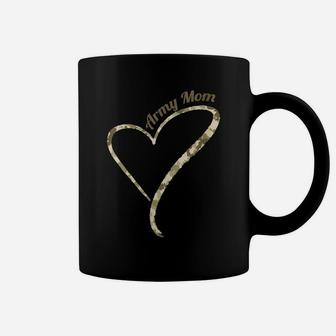 Womens Army Mom, Proud Military Mother Camouflage Heart Coffee Mug | Crazezy CA