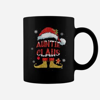Womens Auntie Claus Christmas Santa Hat Family Group Matching Coffee Mug | Crazezy