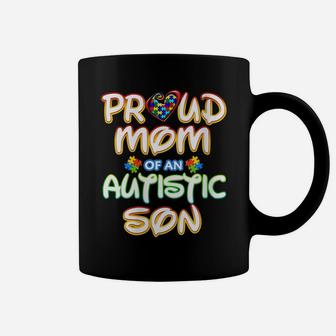 Womens Autism Awareness Family Proud Mom Of Autistic Son Coffee Mug | Crazezy DE