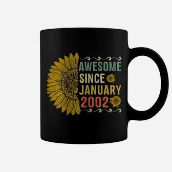 Womens Awesome January 2002 Flowers 18 Years Old 18Th Birthday Gift Coffee Mug | Crazezy