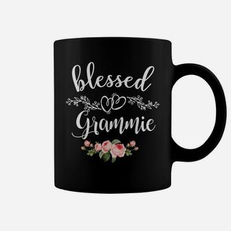 Womens Blessed Grammie Cute Flower Grammie Tee Gift Coffee Mug | Crazezy