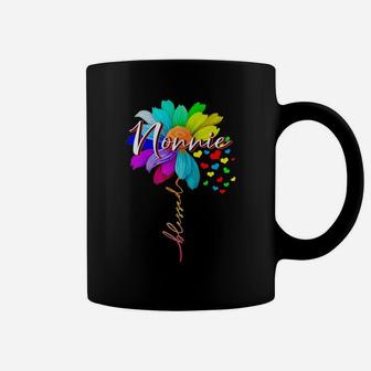 Womens Blessed Nonnie Flower Funny Nonnie Flower Mother's Day Gift Coffee Mug | Crazezy DE