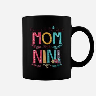 Womens Blessed To Be Called Mom And Nini Flower Gifts Coffee Mug | Crazezy DE