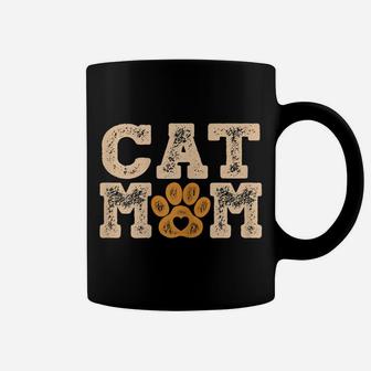 Womens Cat Shirts For Women - Cat Mom Tshirt - Retro Paw Lover Lady Coffee Mug | Crazezy DE