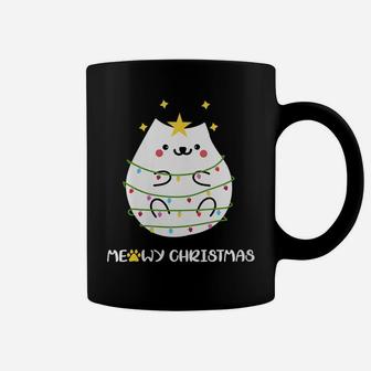 Womens Christmas Cat Lovers Funny Ugly Sweater Pajama Polar Express Coffee Mug | Crazezy