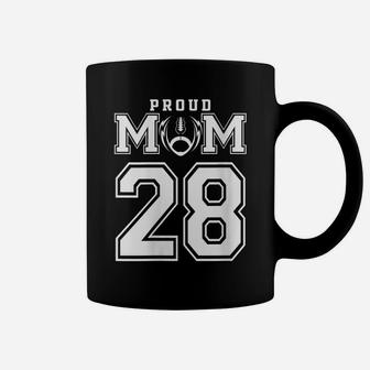 Womens Custom Proud Football Mom Number 28 Personalized For Women Coffee Mug | Crazezy UK