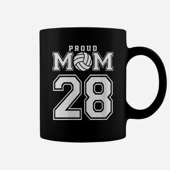 Womens Custom Proud Volleyball Mom Number 28 Personalized Women Coffee Mug | Crazezy