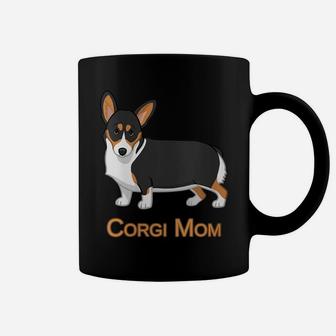 Womens Cute Black Tricolor Pembroke Welsh Corgi Mom Dog Lover Coffee Mug | Crazezy AU