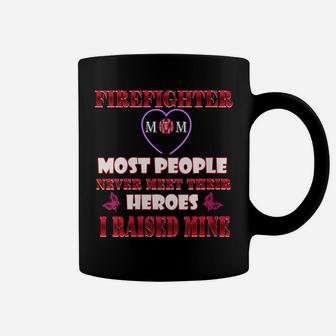 Womens Firefighter Mom Heroes Tshirt Proud Firemen Mothers Day Coffee Mug | Crazezy UK