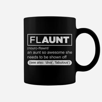 Womens Funny Aunt Gifts Flaunt Definition Auntie Coffee Mug | Crazezy