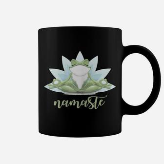 Womens Funny Namaste Yoga Poses Frog Buddha Flower Symbol Coffee Mug | Crazezy