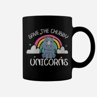 Womens Funny Rhino Animal Rights Vintage Save The Chubby Unicorns Coffee Mug | Crazezy DE