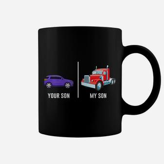 Womens Funny Truck Driver Mom My Son Trucker Proud Mother Gift Coffee Mug | Crazezy DE