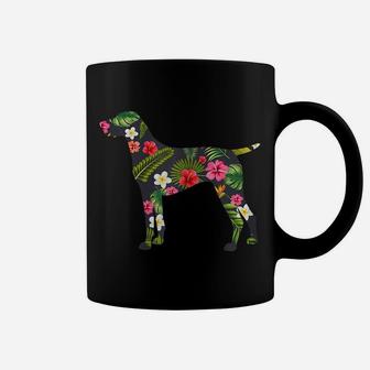 Womens German Shorthair Pointer Flower Silhouette Gsp Mom Coffee Mug | Crazezy