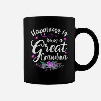 Womens Happiness Is Being A Great Grandma Mother's Day Gift Coffee Mug | Crazezy