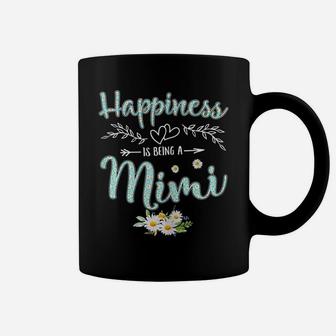 Womens Happiness Is Being A Mimi Women Daisy Flower Decor Grandma Coffee Mug | Crazezy AU