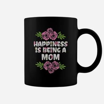 Womens Happiness Is Being Mom Flower Mothers Day Floral Mama Women Coffee Mug | Crazezy DE