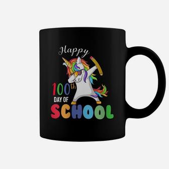 Womens Happy 100 Days Of School Unicorn Dabbing 100Th Day Girls Kid Coffee Mug | Crazezy
