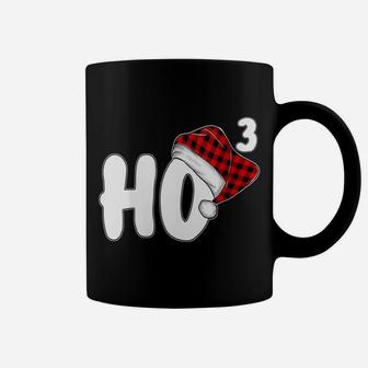 Womens Ho-3 Cubed Santa Red Plaid Claus Christmas Ho-Ho-Ho Teachers Coffee Mug | Crazezy