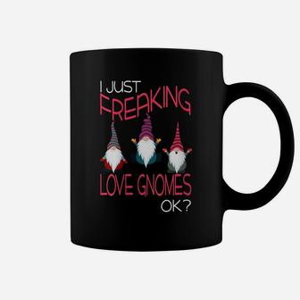 Womens I Freaking Love Gnomes Funny Awesome Gnome Lovers Gift Coffee Mug | Crazezy