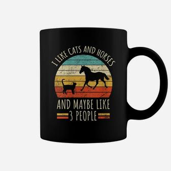 Womens I Like Cats And Horses And Maybe Like 3 People Retro Funny Coffee Mug | Crazezy