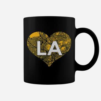 Womens I Love Los Angeles Basketball La Heart Map Coffee Mug | Crazezy
