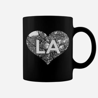 Womens I Love Los Angeles Football La Heart Map Coffee Mug | Crazezy