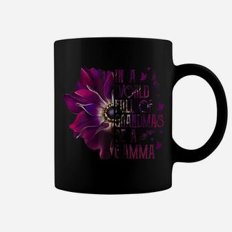 Womens In A World Full Of Grandmas Be Gamma Purple Anemone Flower Coffee Mug | Crazezy