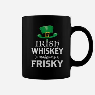 Womens Irish Whiskey Makes Me Frisky St Patrick's Day Coffee Mug - Monsterry