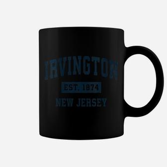 Womens Irvington New Jersey Nj Vintage Sports Design Navy Print Coffee Mug | Crazezy