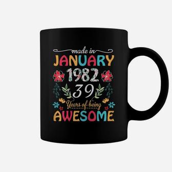 Womens January Girls 1982 Birthday Gift 39 Years Old Made In 1982 Coffee Mug | Crazezy DE
