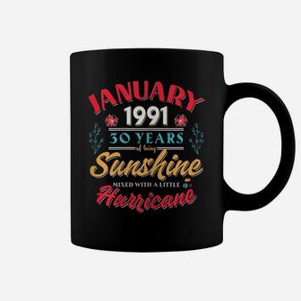 Womens January Girls 1991 Birthday Gift 30 Years Old Made In 1991 Coffee Mug | Crazezy CA