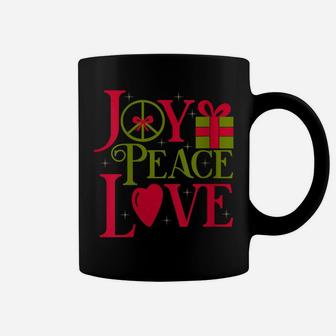 Womens Joy, Peace, Love Christmas Design Coffee Mug | Crazezy CA