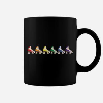 Womens Lgbt Flag Rainbow Skates Gay Retro Roller Skating Coffee Mug | Crazezy