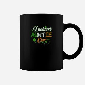 Womens Luckiest Auntie Ever Irish Flag St Patrick Day Gift Coffee Mug - Thegiftio UK