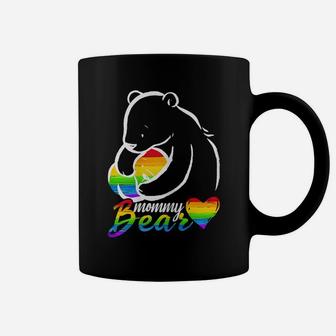 Womens Mommy Bear Rainbow Flag Gay Pride Proud Mom Lgbt Tshirt Gift Coffee Mug | Crazezy