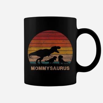 Womens Mommy Dinosaur Mommysaurus 2 Two Kids Son Daughter Mom Gift Coffee Mug | Crazezy DE