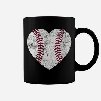 Womens Mother's Day Gift Distressed Heart Baseball Heart Mom Mama Coffee Mug | Crazezy CA