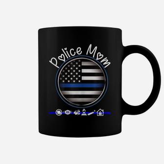 Womens Mothers Day Shirt For Cute Police Mom Flag Graphic Plus Size Coffee Mug | Crazezy
