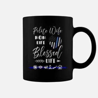 Womens Mothers Day Tshirt For Police Wife Mom Family Life Graphic Coffee Mug | Crazezy